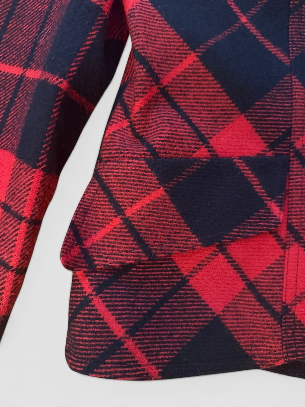 Tailor B. Moss Vintage (90s/00s) Red & Black Buffalo Plaid Blazer - Size 2 - Picture 4 of 9